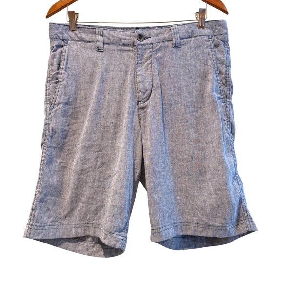 Tommy Bahama Other - Tommy Bahama Blue Linen Blend‎ Shorts Mens Size 33 Marlin Embroidery Casual